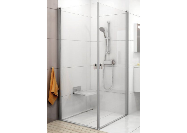 Душова штора Ravak CHROME CRV 1 - 100 Transparent, полірований алюміній, безпечне скло, 1QVA0C01Z1