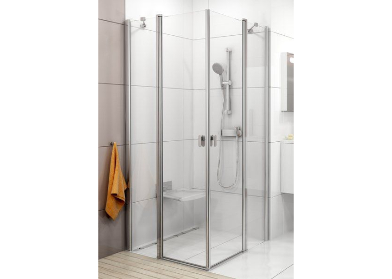 Душова штора Ravak CHROME CRV 2 - 100 Transparent, полірований алюміній, безпечне скло, 1QVA0C
