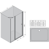 Душові двері Ravak CHROME CSD 2 - 110 Transparent, полірований алюміній, безпечне скло, 0QVDCC