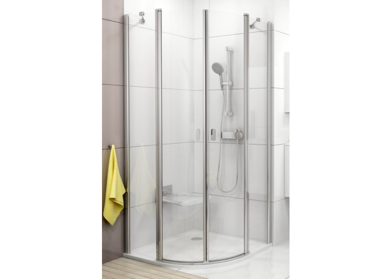 Угловая душевая кабина Ravak CHROME CSKK 4 - 80 Transparent, полированный алюминий, безопасное стекло, 3Q140C00Z1