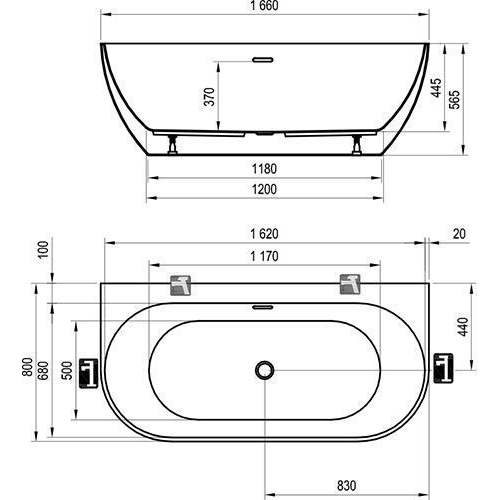 Ванна акрилова Ravak FFREEDOM Wall II TEC 170х87 см Біла CC71000000