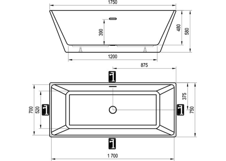 Ванна акрилова Ravak FREEDOM R 170x75 см XC00100021