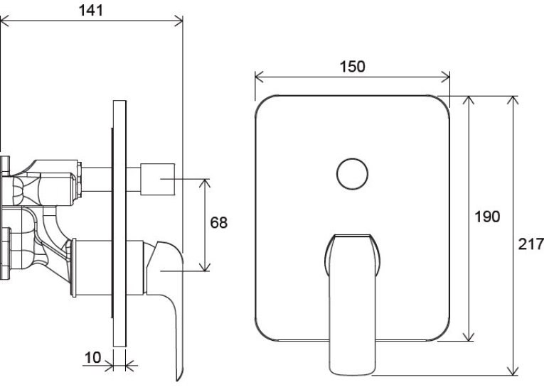 Змішувач прихованого монтажу ванна/душ Ravak Flat R-box Vari RB 072.50, X070123