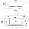 Ванна прямоугольная акриловая Ravak Formy 01 Slim 170х75 см C691300000