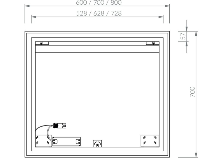  Дзеркало Ravak OBLONG I 700x700 з LED підсвічуванням