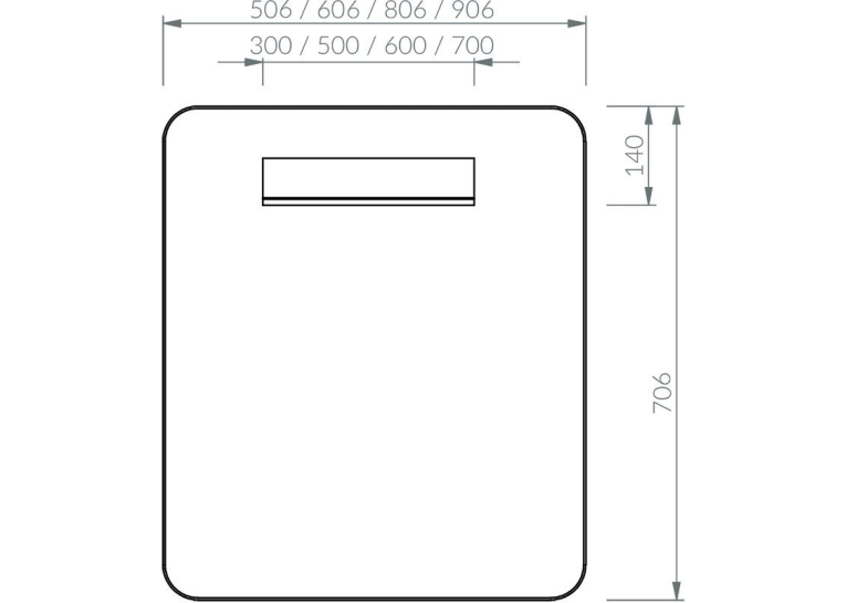  Дзеркало Ravak STRIP I 600x700 чорний з LED підсвічуванням