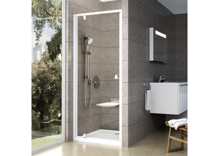Душові двері Ravak PIVOT PDOP 1 - 90 Transparent, профіль сатин, безпечне скло, 03G70U00Z1