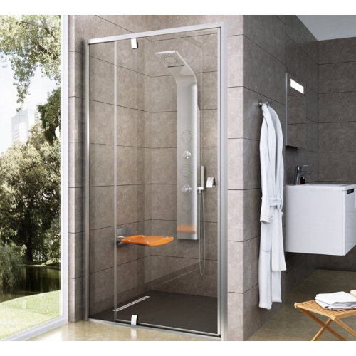 Душові двері Ravak PIVOT PDOP 2 - 120 Transparent, профіль сатин, безпечне скло, 03GG0U00Z1