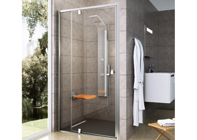 Душові двері Ravak PIVOT PDOP 2 - 100 Transparent, профіль сатин, безпечне скло, 03GA0U00Z1