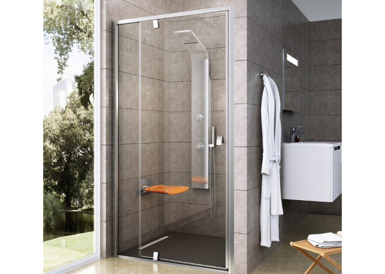 Душові двері Ravak PIVOT PDOP 2 - 120 Transparent, профіль сатин, безпечне скло, 03GG0U00Z1