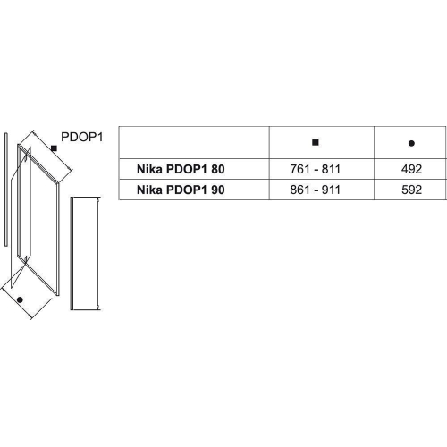 Душевые двери Ravak PIVOT PDOP 1 - 90 Transparent, белый профиль, безопасное стекло, 03G70100Z1