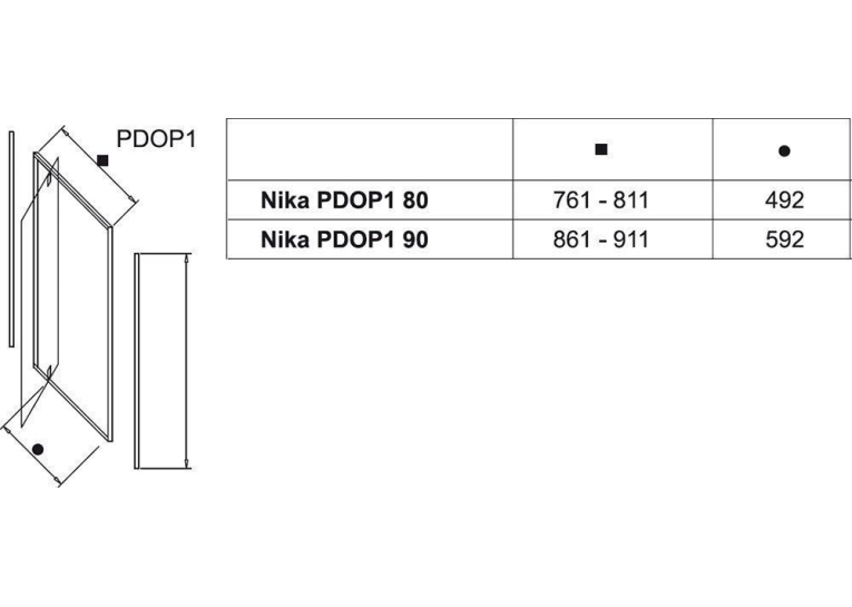 Душові двері Ravak PIVOT PDOP 1 - 90 Transparent, білий профіль, безпечне скло, 03G70100Z1