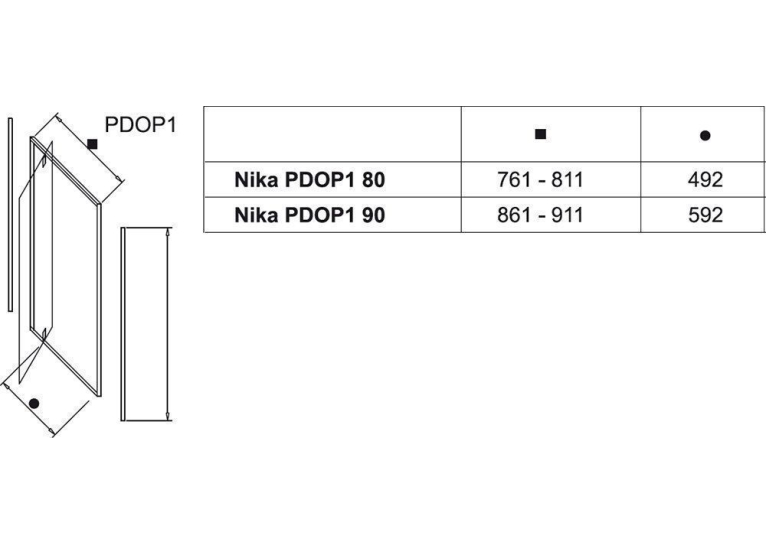 Душові двері Ravak PIVOT PDOP 1 - 90 Transparent, білий профіль, безпечне скло, 03G70100Z1