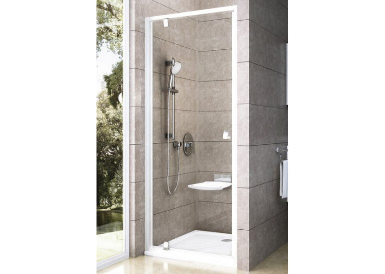 Душові двері Ravak PIVOT PDOP 1 - 90 Transparent, білий профіль, безпечне скло, 03G70100Z1