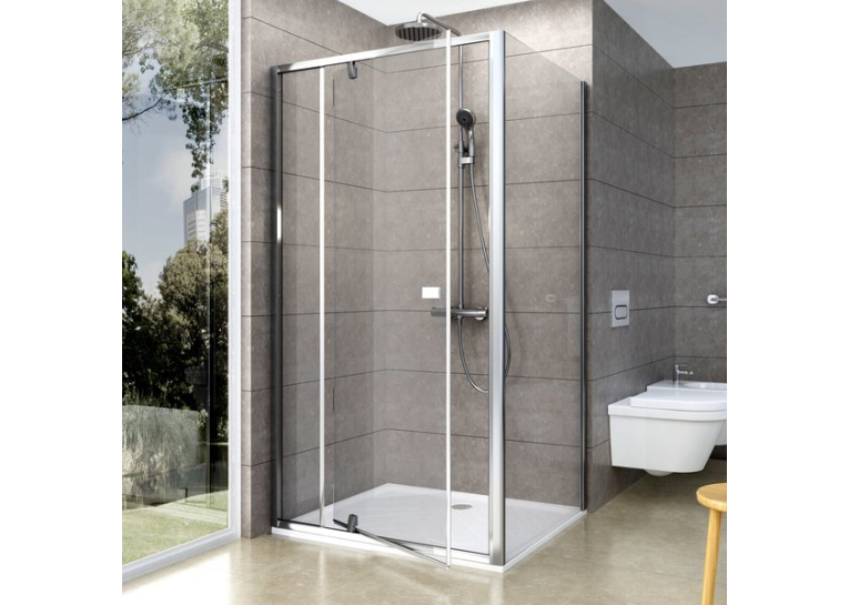 Стінка для душової кабінки Ravak PIVOT PPS-90 Transparent, білий профіль, скло, 90G70100Z1