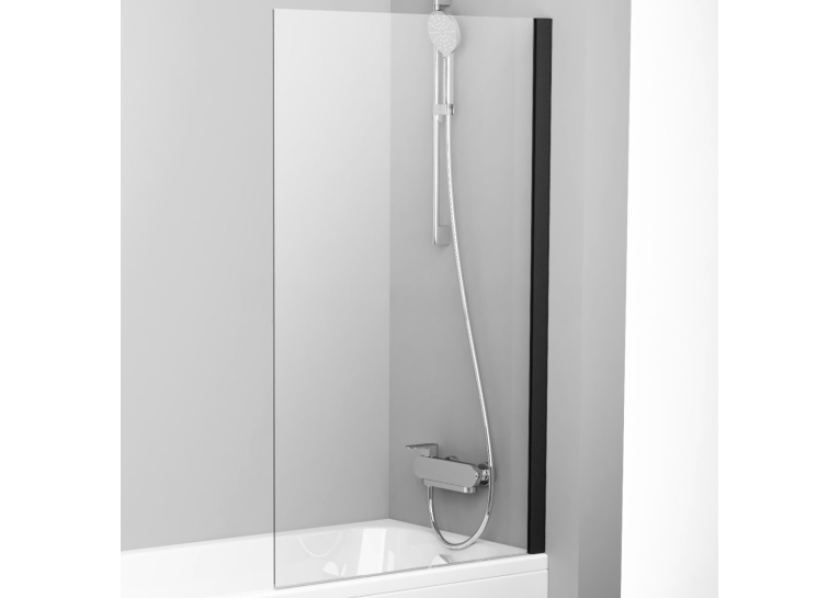  Шторка для ванни Ravak PVS1-80 TRANSPARENT чорний профіль, 79840300Z1