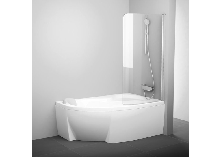 Шторка для ванни Ravak CVSK1 Rosa 160/170 L TRANSPARENT білий профіль, 7QLS0100Y1