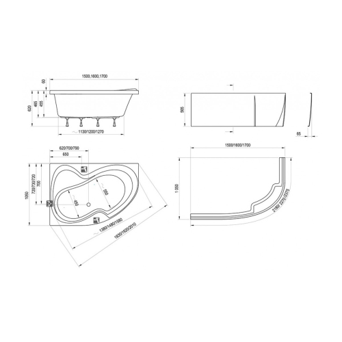 Ванна акриловая Ravak ROSA II 160х105 см CM21000000 L