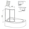 Шторка для ванни Ravak VSK2 ROSA-150 R Transparent, 76P80100Z1
