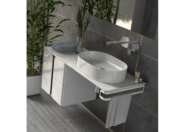 Комплект Мебели Ravak Balance SD 120 см: Тумбочка со столешницей  + Умывальник + Смеситель + Зеркало + Крепление для столешницы +  Полотенцедержатель X000001367K