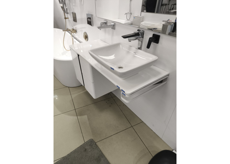 Комплект Мебели Ravak Balance SD 120 см: Тумбочка со столешницей  + Умывальник + Смеситель + Зеркало + Крепление для столешницы +  Полотенцедержатель X000001367K