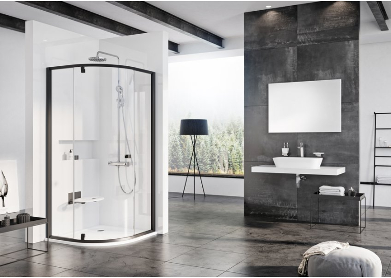 Кутова душова кабіна Ravak PIVOT PSKK3-90, чорний + TRANSPARENT, 37677300Z1 Уцінка (подряпини та сколи)
