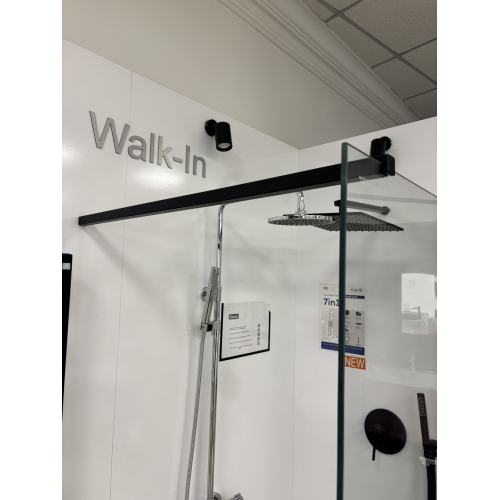 Неподвижная стенка Ravak Walk-In Wall 120 + Держатель Walk In W SET-90 Wall/Corner черный, безопасное стекло, GW9WG0300Z1+GWD010003018