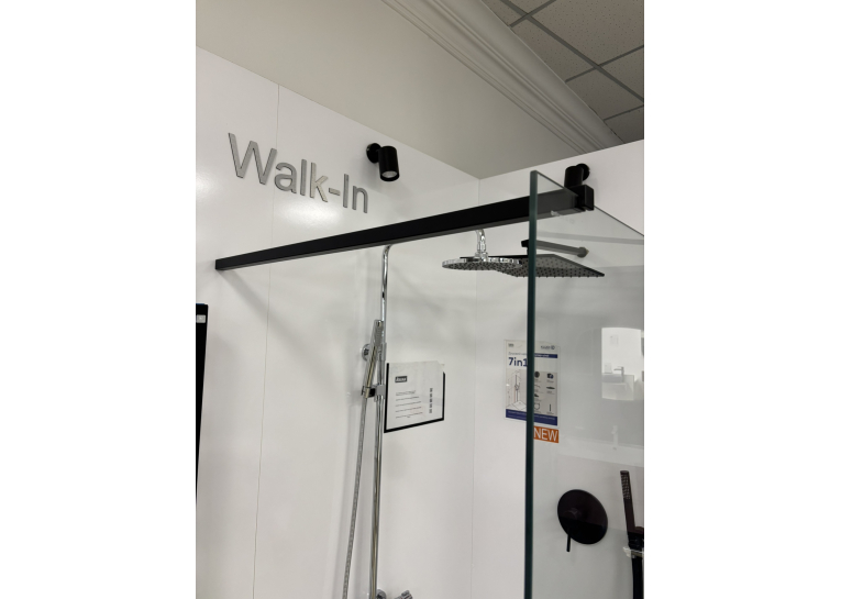 Нерухома стінка Ravak Walk-In Wall 120 + Тримач Walk In W SET-90 Wall/Corner чорний, безпечне скло, GW9WG0300Z1+GWD010003018
