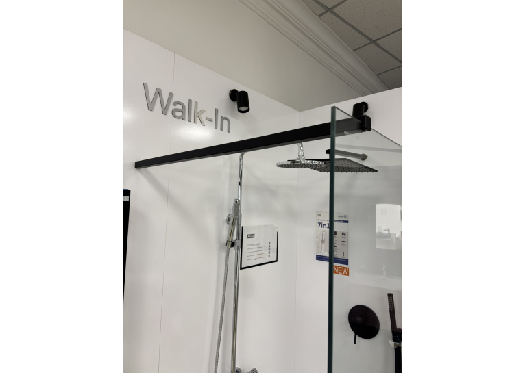 Нерухома стінка Ravak Walk-In Wall 120 + Тримач Walk In W SET-90 Wall/Corner чорний, безпечне скло, GW9WG0300Z1+GWD010003018