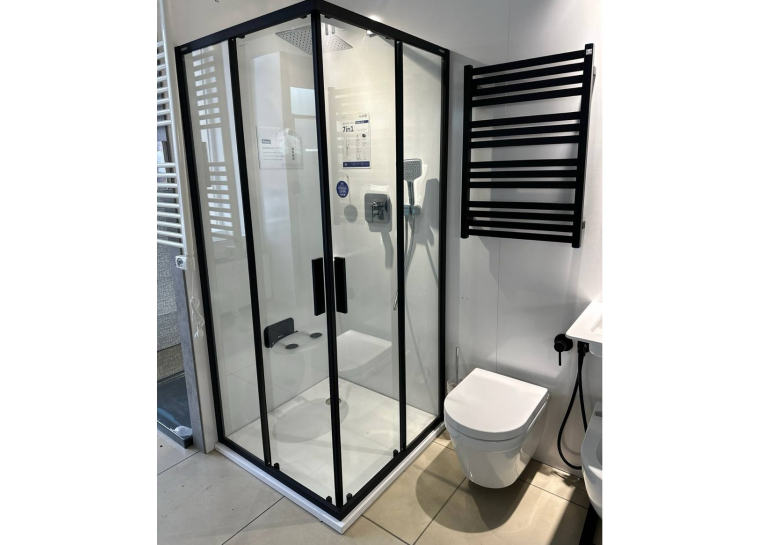 Душова кабіна  квадртана Ravak Blix Slim BLSRV2-90 Чорний TRANSPARENT X1LM70300Z1 (виставковий зразок)