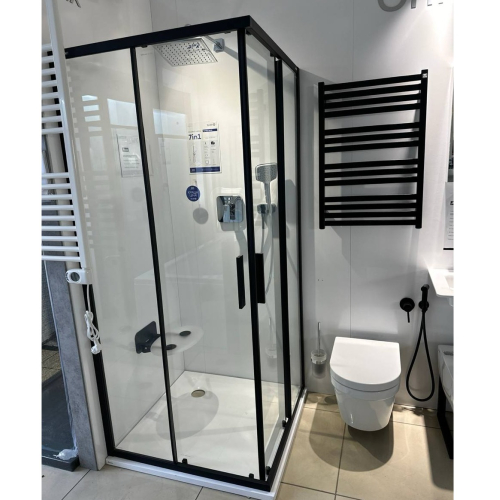 Душова кабіна  квадртана Ravak Blix Slim BLSRV2-90 Чорний TRANSPARENT X1LM70300Z1 (виставковий зразок)