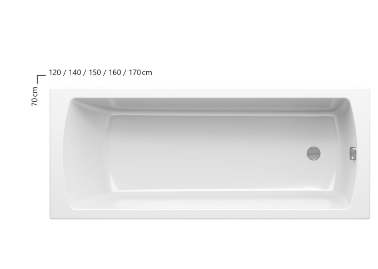 Ванна акрилова прямокутна Ravak Classic II 140x70 CC21000000