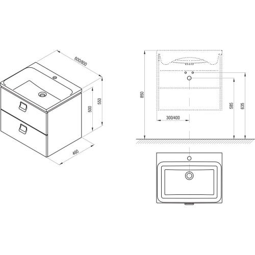 Тумба под умывальник Ravak SD Comfort 600 X000001377