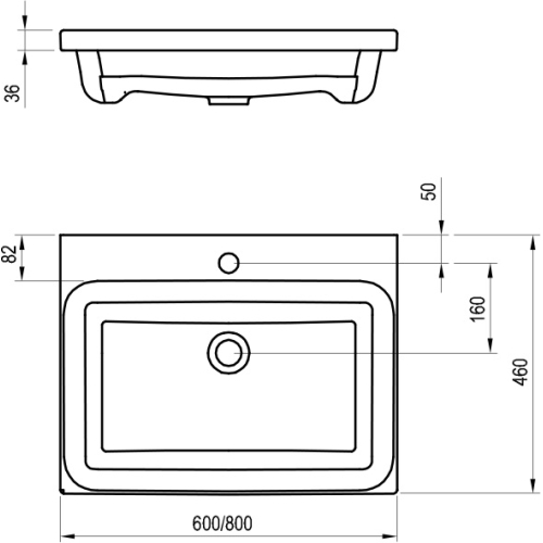 Умывальник Ravak Comfort 60x46 белый (XJX01260001)