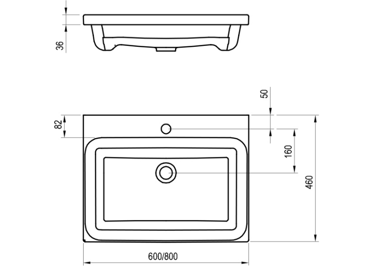 Умивальник Ravak Comfort 60x46 білий (XJX01260001)
