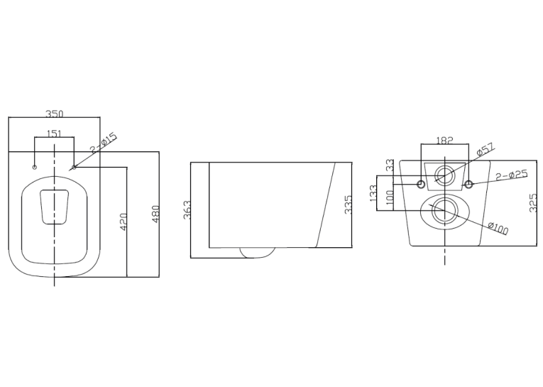  Підвісний унітаз Ravak WC CONCEPT CUBE RimOff, білий, RKUM000011