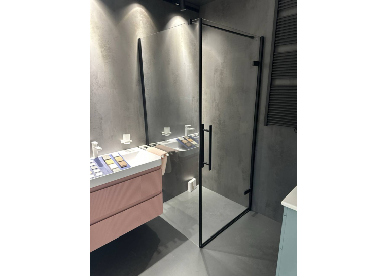 Душова кабіна квадратна Ravak Cool! COSD1 + COPS 90x90 Transparent, чорний, безпечне скло, X0VV70300Z1+X9VV70300Z1