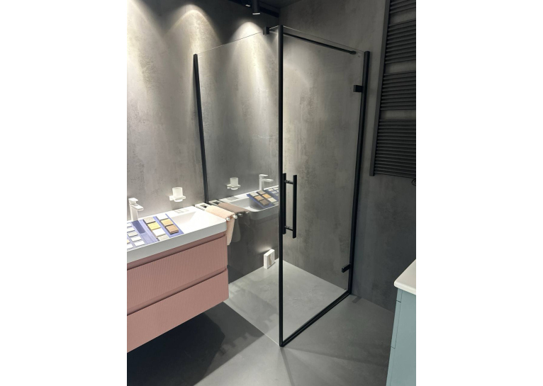 Душова кабіна квадратна Ravak Cool! COSD1 + COPS 90x90 Transparent, чорний, безпечне скло, X0VV70300Z1+X9VV70300Z1