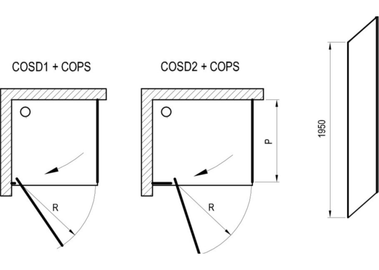 Душова кабіна квадратна Ravak Cool! COSD1 + COPS 90x90 Transparent, чорний, безпечне скло, X0VV70300Z1+X9VV70300Z1