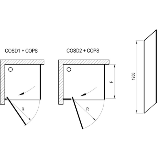 Бокова стінка Ravak Cool! COPS-80, безпечне скло, X9VV40A00Z1