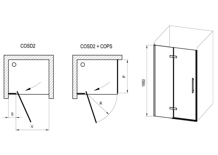 Душові двері Ravak Cool COSD2-100 Transparent, Хром, безпечне скло, X0VVACA00Z1