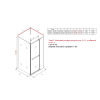 Душова штора Ravak ESDPS-120/90 Transparent полірований алюміній, RKUC500019