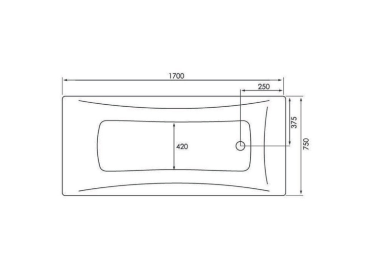 Ванна прямоугольная акриловая RAVAK FANCY 170х75 см RKUF600019