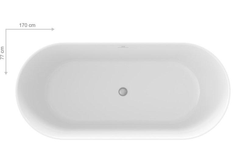 Ванна акрилова Ravak FREEDOM O TEC 170x77 см Синя / Біла CD21400000
