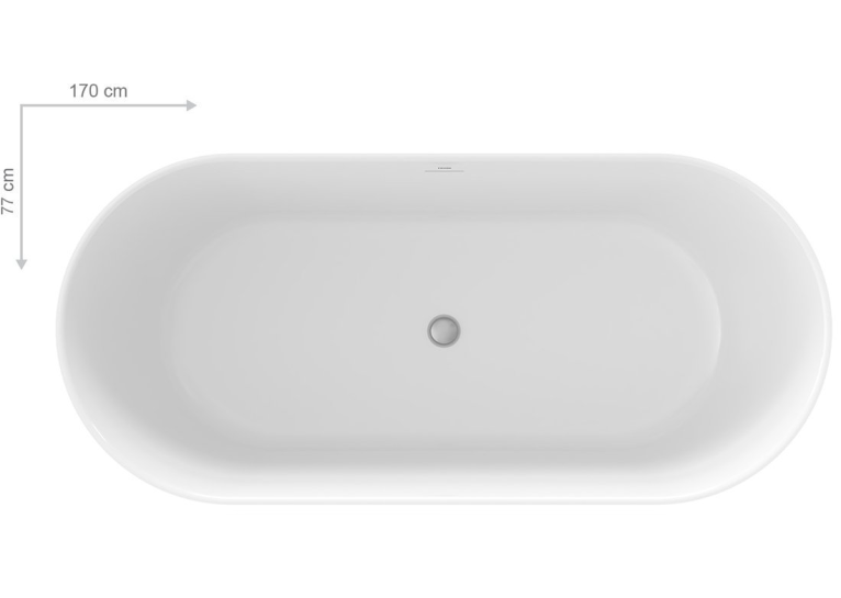 Ванна акрилова Ravak FREEDOM O TEC 170x77 см Сіра / Біла CD31500000
