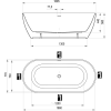 Ванна акрилова Ravak FREEDOM O TEC 170x77 см Синя / Біла CD21400000