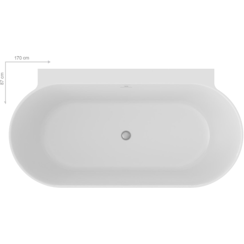 Ванна акрилова Ravak FFREEDOM Wall II TEC сніжно-біла/чорна 170х87 см  CC71700000