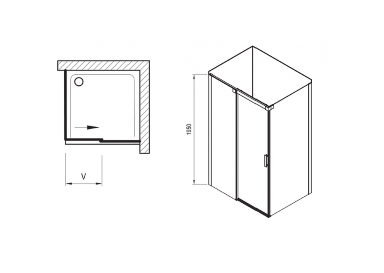  Душовий куточок Ravak Matrix MSDPS-120/90 L полірований алюміній+Transparent, 0WLG7C00Z1