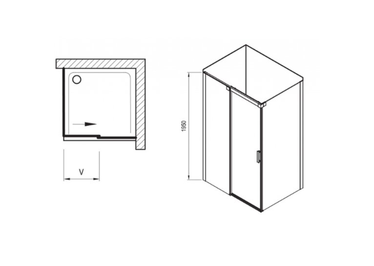 Душевой уголок Ravak Matrix MSDPS-120/90 L полированный алюминий+Transparent, 0WLG7C00Z1