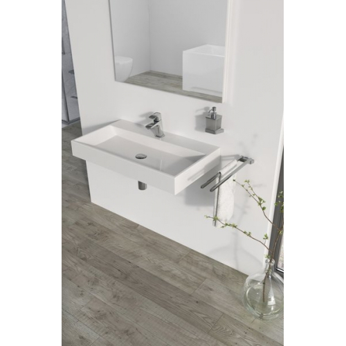 Комплект: Умивальник Ravak NATURAL 800, без переливу + Змішувач для раковини RAVAK Chrome CR с бидеткой 112.00 XJO01280000+X070092 (виставковий зразок)